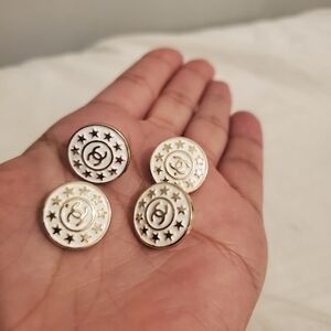 Chanel white ceramic buttons